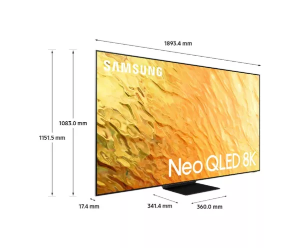 Samsung QE85QN800BTXZT Qn800B Smart tv 85 "qled 8k - acier inoxydable – Image 11