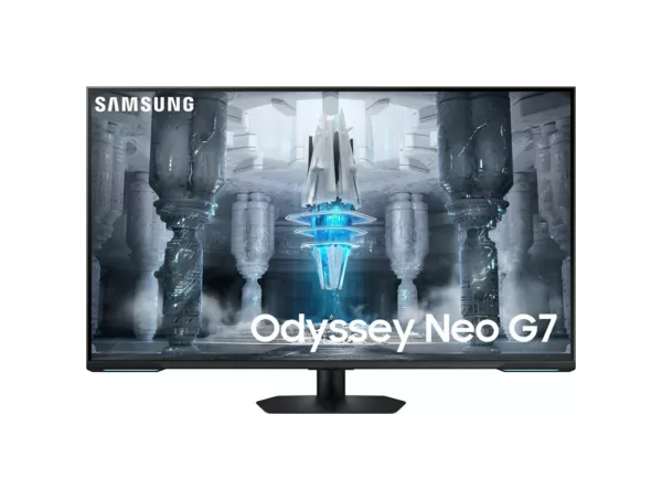 Moniteur de jeu UHD Samsung LS43CG700NUXEN Odyssey Neo G7 de 43 pouces – Blanc