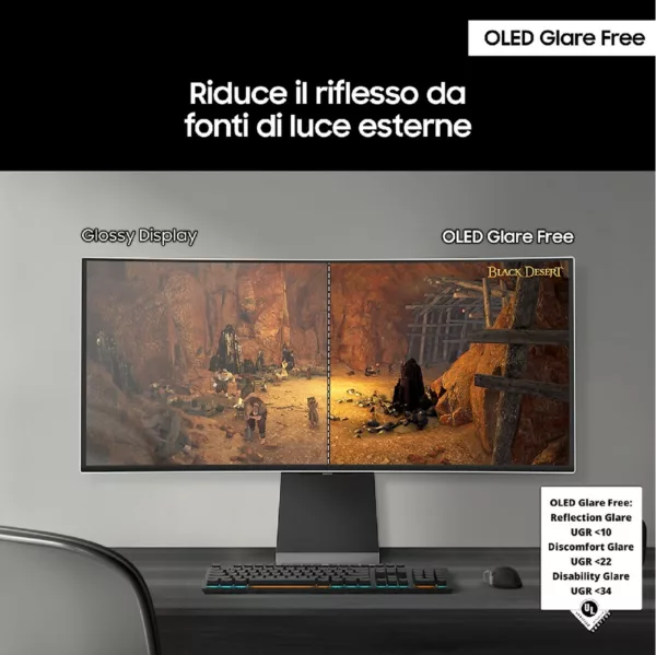 Samsung LS34DG850SUXEN Odissey G8 Moniteur OLED incurvé 34'' avec écran LCD - argent – Image 4